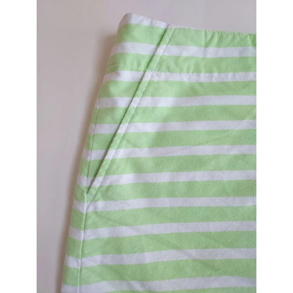 Lady Hagan Lime Green & White Striped Golf Skort W/Pink Embroidery Size 8